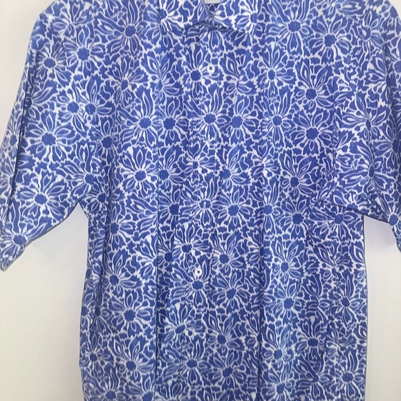 Bugatchi Men Large ‘Flowers Pattern’ Short Sleeve Classic Fit Shirt - Picture 2 of 9